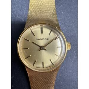 Vintage Sandoz Gold Tone Swiss Made 01440D-31 Milanese/Mesh Band Ladies Watch